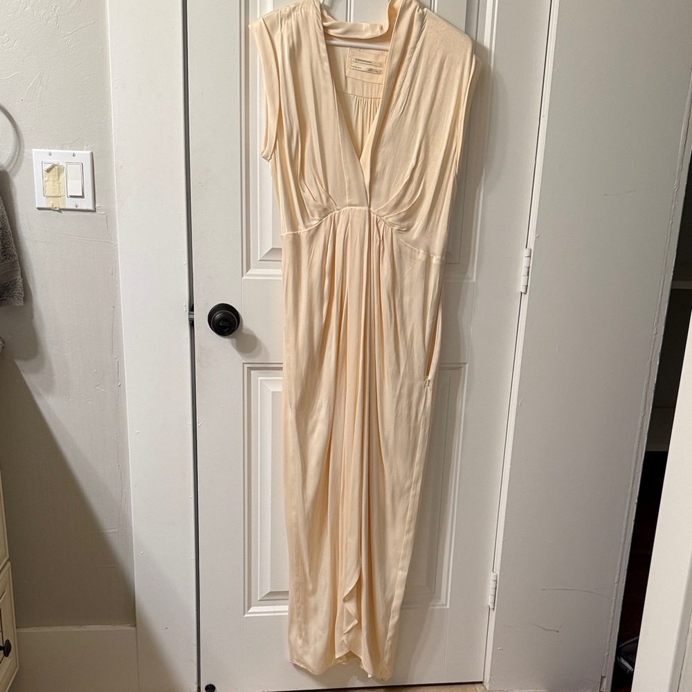 Anthropologie Sleeveless V-Neck Twist-Front Satin Dress size 6